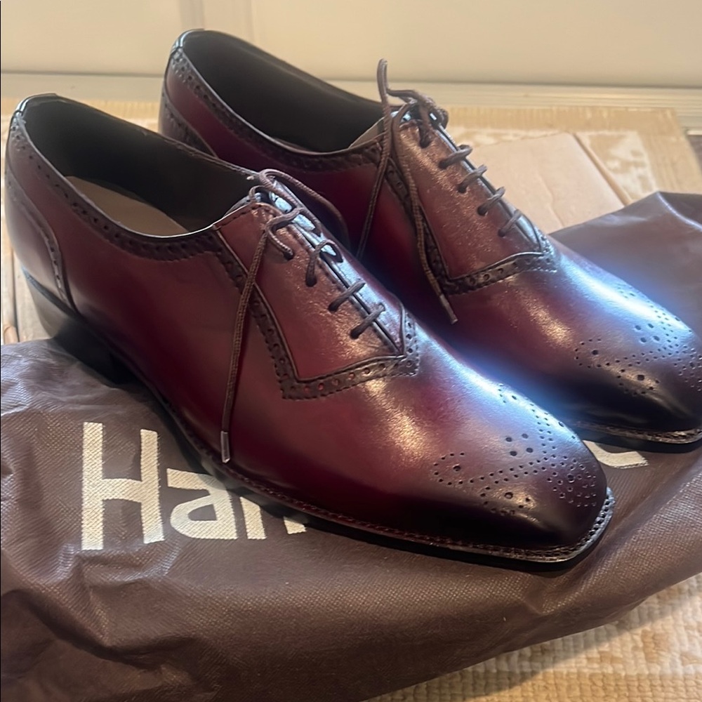 Handmade Burgundy Leather Men's Dress Shoes
